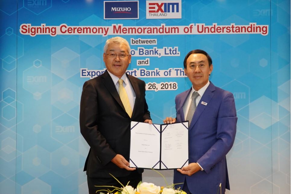 EXIM Thailand Signs MOU with Mizuho Bank, Ltd. To Promote Thai-Japanese Trade and Investment